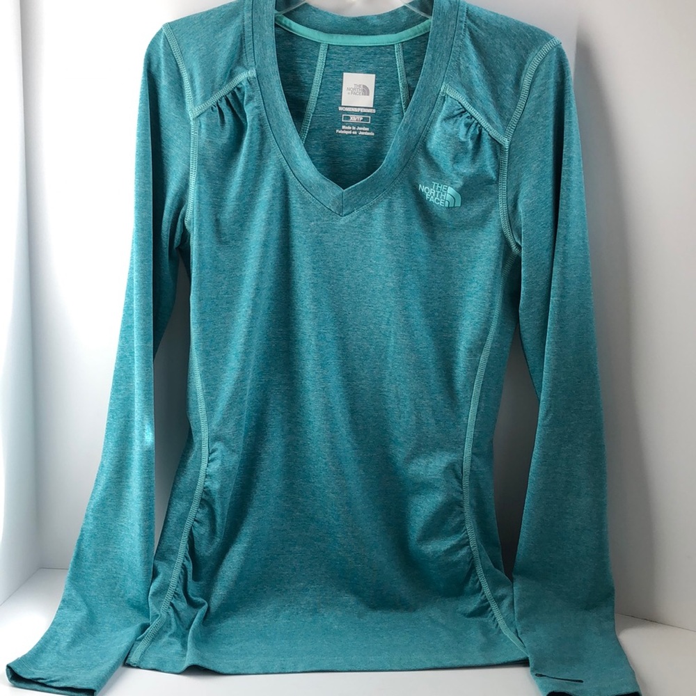 North Face flash dry gathered shoulder and waist long sleeve top size XS